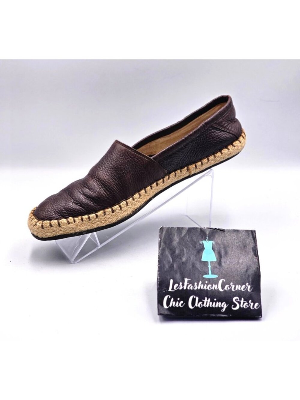 Coach Men's Brown Leather Espadrille Loafers Flats Shoes Size 9.5 3352 - Picture 15 of 16